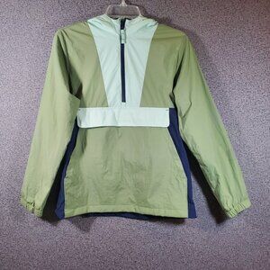 Cat & Jack Pullover Packable Windbreaker Size 14 Color Block Green/Blue/Lt Green